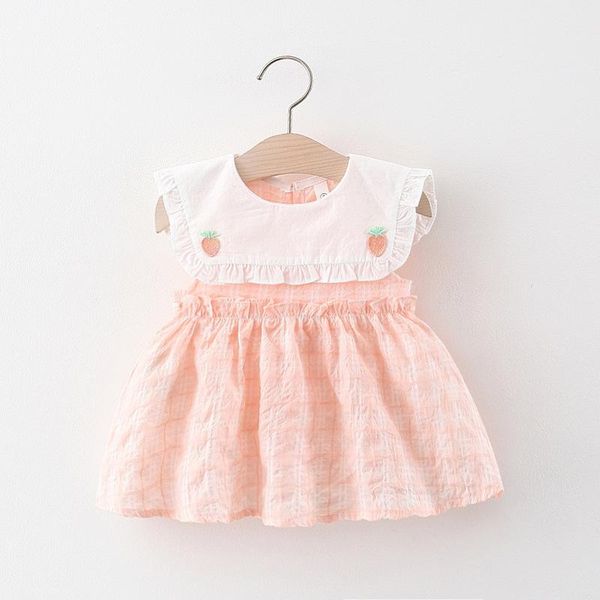 summer dress girl cute strawberry girl's dresses, Red;yellow