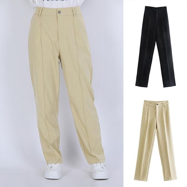 women's pants & capris 2021 women elegant straight office wear vintage high waist zipper ladies, Black;white
women's pants & capris 2021 women elegant straight office wear vintage high waist zipper ladies, Black;white