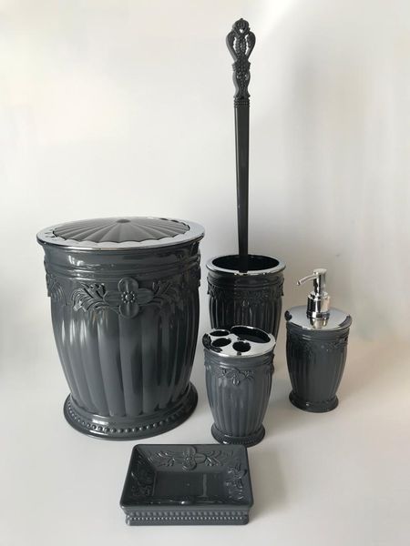 anthracite-white-black-antique series bathroom set 5 pieces / toothbrush holder - liquid soap dispenser solid bath accessory
anthracite-white-black-antique series bathroom set 5 pieces / toothbrush holder - liquid soap dispenser solid bath accessory