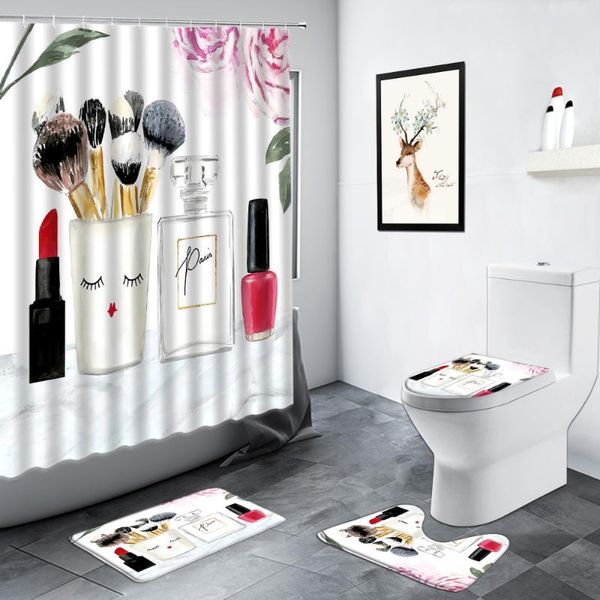 shower curtains perfume bottle curtain pink flower lipstick fashion woman home decor bathroom rug non-slip door mat toilet bath mats set
shower curtains perfume bottle curtain pink flower lipstick fashion woman home decor bathroom rug non-slip door mat toilet bath mats set