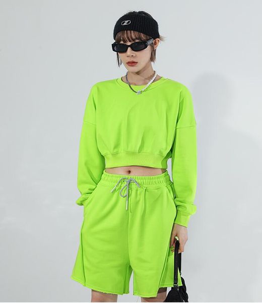 women's tracksuits 2021 spring women tracksuit two piece outfit 2 pieces sets casual solid crop sweatshirt and sporting sweat shorts pa, Gray
women's tracksuits 2021 spring women tracksuit two piece outfit 2 pieces sets casual solid crop sweatshirt and sporting sweat shorts pa, Gray