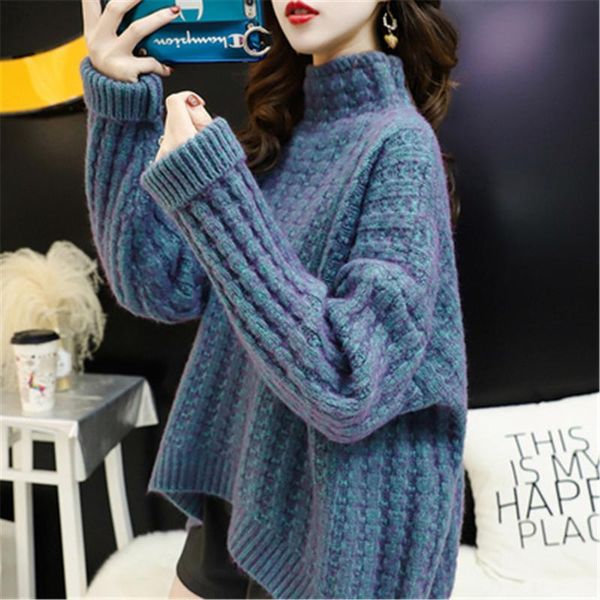 women's sweaters korean fashion turtleneck 2021 autumn winter thickened loose with style oversize casual pz3607, White;black
women's sweaters korean fashion turtleneck 2021 autumn winter thickened loose with style oversize casual pz3607, White;black