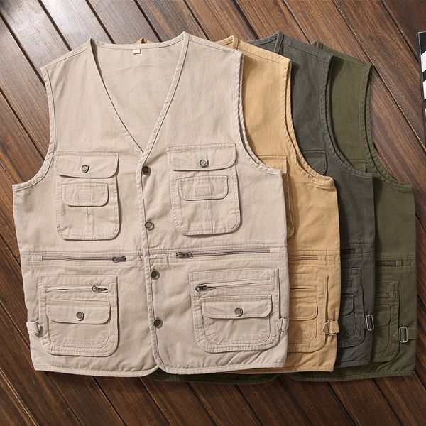 men's vests 2021 men cotton cargo vest sleeveless multi pocket cameraman waistcoat male tactical work jackets overcoats -5xl 1np6, Black;white
men's vests 2021 men cotton cargo vest sleeveless multi pocket cameraman waistcoat male tactical work jackets overcoats -5xl 1np6, Black;white