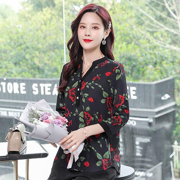 women's blouses & shirts spring summer style women fashion chiffon casual print o-neck loose blusas mm0260, White
women's blouses & shirts spring summer style women fashion chiffon casual print o-neck loose blusas mm0260, White