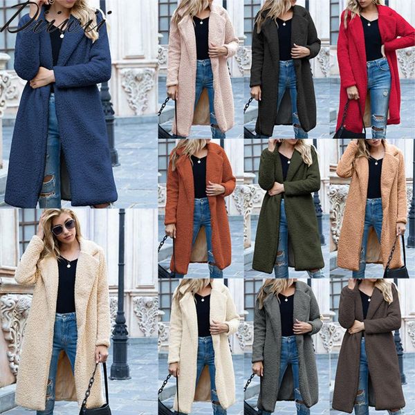 women's wool & blends diiwii women long coat autumn winter faux fur warm teddy bear ladies jacket female outwear plush overcoat, Black
women's wool & blends diiwii women long coat autumn winter faux fur warm teddy bear ladies jacket female outwear plush overcoat, Black