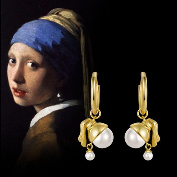 dangle & chandelier original a girl with pearl earring for women 2021 brass gold tone lady head portrait statement korean earrings jewelry, Silver
dangle & chandelier original a girl with pearl earring for women 2021 brass gold tone lady head portrait statement korean earrings jewelry, Silver