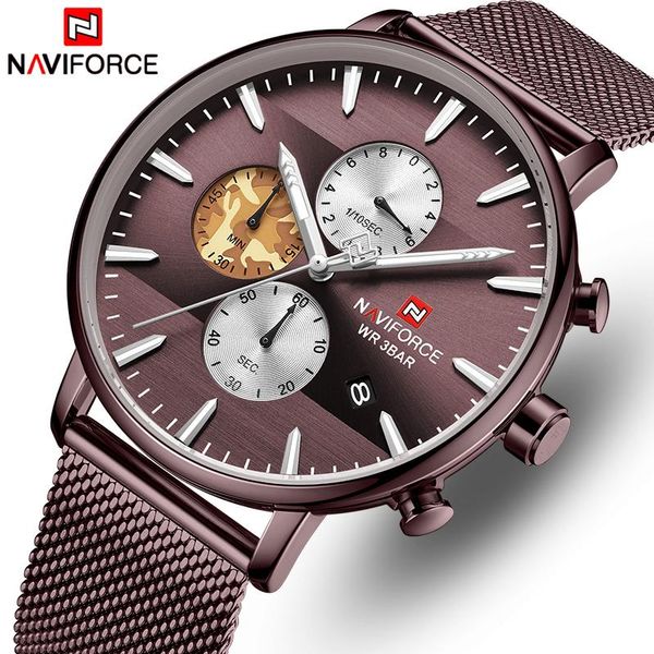 wristwatches naviforce men analog mesh belt sports watches men's army military watch male date quartz clock relogio masculino, Slivery;brown
wristwatches naviforce men analog mesh belt sports watches men's army military watch male date quartz clock relogio masculino, Slivery;brown