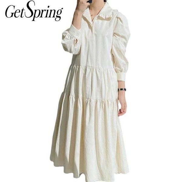 getspring women dress puff sleeve rufles vintage es long large hem loose maxi chic ladies shirt es winter 210601, Black;gray
getspring women dress puff sleeve rufles vintage es long large hem loose maxi chic ladies shirt es winter 210601, Black;gray