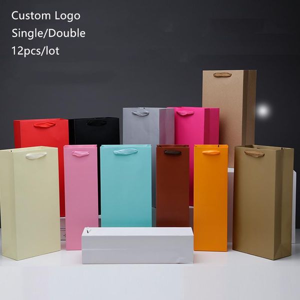 gift wrap 12pcs/lot logo can be customized single/double wine bag paper brown kraft packing portable party favor 12colors
gift wrap 12pcs/lot logo can be customized single/double wine bag paper brown kraft packing portable party favor 12colors