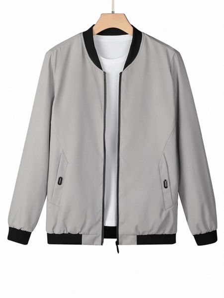 men 1pc zip up bomber jacket t09f#, Black;brown
men 1pc zip up bomber jacket t09f#, Black;brown