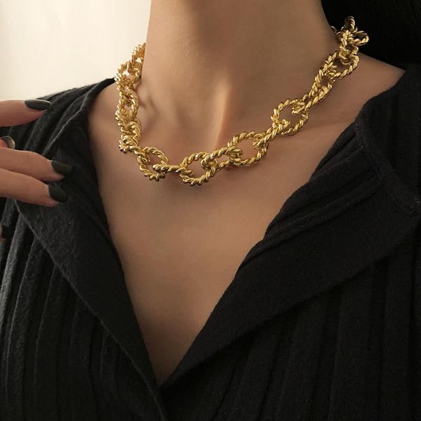 chokers punk twisted chain necklace for women gold silver color rope chunky thick party jewelry gifts, Golden;silver
chokers punk twisted chain necklace for women gold silver color rope chunky thick party jewelry gifts, Golden;silver