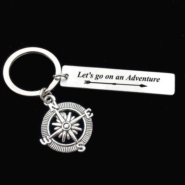keychains keychain man let's go on an adventure key chain women holder lovers keyring compass ring fashion porte clef, Silver
keychains keychain man let's go on an adventure key chain women holder lovers keyring compass ring fashion porte clef, Silver