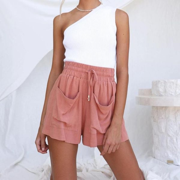 women's shorts women summer high casual drawstring running solid cotton linen waist loose for girls, White;black
women's shorts women summer high casual drawstring running solid cotton linen waist loose for girls, White;black