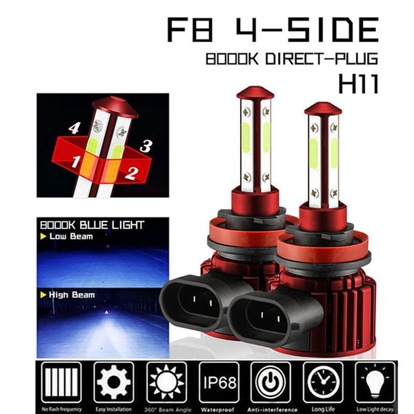 4-sides h8 h9 h11 led combo head light high/low beam bulb super bright ice blue 8000k car headlights
4-sides h8 h9 h11 led combo head light high/low beam bulb super bright ice blue 8000k car headlights
