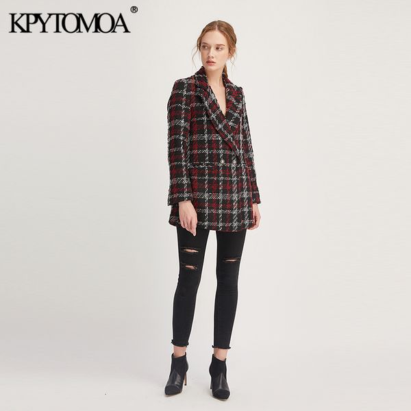 kpytomoa fashion double breasted tweed plaid loose blazer coat women vintage long sleeve pocket female outerwear chic 201013, White;black
kpytomoa fashion double breasted tweed plaid loose blazer coat women vintage long sleeve pocket female outerwear chic 201013, White;black