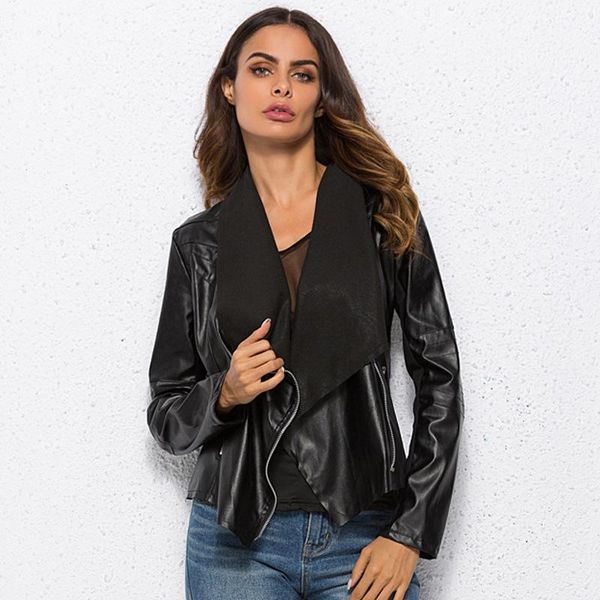 women's jackets fashion casual pu leather jacket women classic zipper short motorcycle lady autumn soft basic coat black, Black;brown
women's jackets fashion casual pu leather jacket women classic zipper short motorcycle lady autumn soft basic coat black, Black;brown