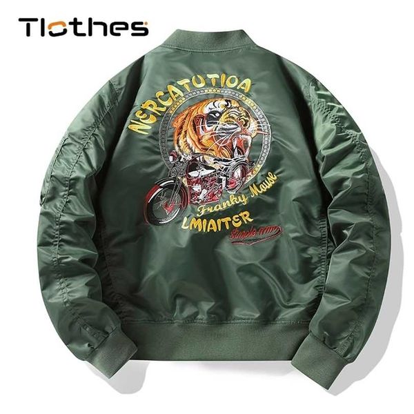 hip hop baseball jackets streetwear military jacket men's brand slim outerwear casual tiger embroidery bomber and coats 211126, Black;brown
hip hop baseball jackets streetwear military jacket men's brand slim outerwear casual tiger embroidery bomber and coats 211126, Black;brown