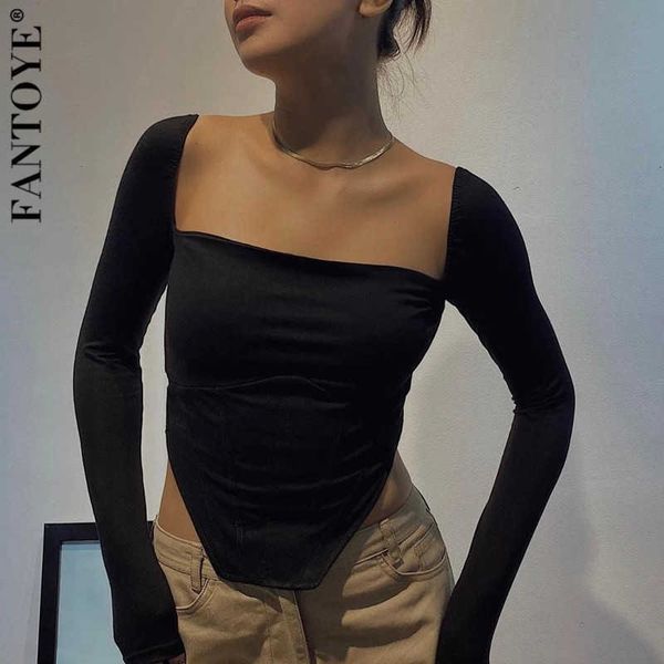 women's t-shirt winter tight black long sleeve shirt women fashion square collar asymmetric t-shirts female solid slim backless tee l3d, White
women's t-shirt winter tight black long sleeve shirt women fashion square collar asymmetric t-shirts female solid slim backless tee l3d, White