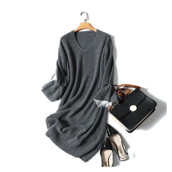casual dresses 100% cashmere v neck dress long women's lace designs elegant knit pullover, Black;gray
casual dresses 100% cashmere v neck dress long women's lace designs elegant knit pullover, Black;gray