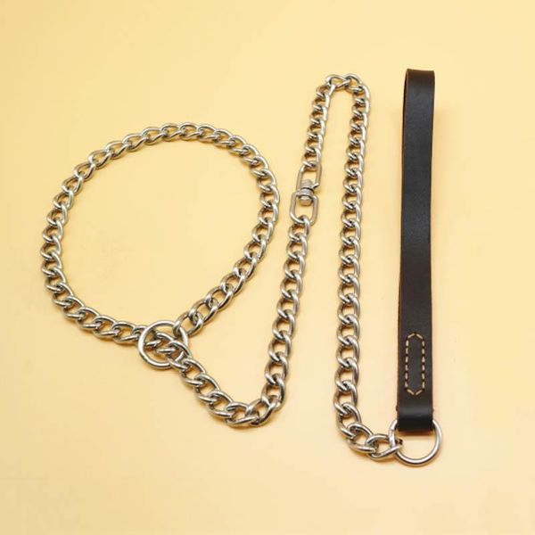 dog collars & leashes stainless steel choke collar traction rope lead anti-bite p chain handle leash adjustable pet necklace for small large
dog collars & leashes stainless steel choke collar traction rope lead anti-bite p chain handle leash adjustable pet necklace for small large