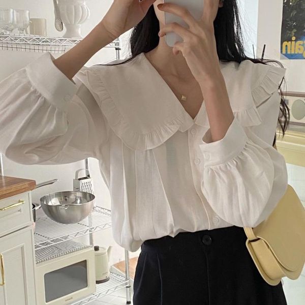women's blouses & shirts alien kitty ruffles pleated retro slim loose 2021 ol vintage gentle lady autumn women casual fashion all match, White
women's blouses & shirts alien kitty ruffles pleated retro slim loose 2021 ol vintage gentle lady autumn women casual fashion all match, White
