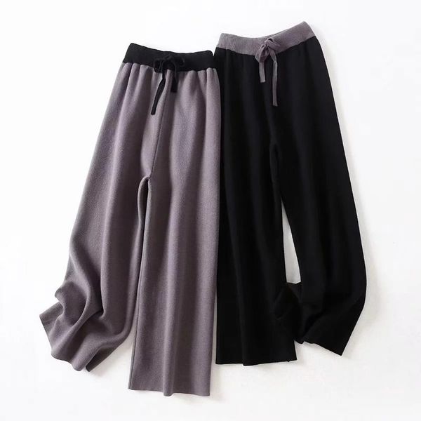 women's pants & capris 2021 winter arrival warm for women loose knit wide leg elegant tie high waist, Black;white
women's pants & capris 2021 winter arrival warm for women loose knit wide leg elegant tie high waist, Black;white
