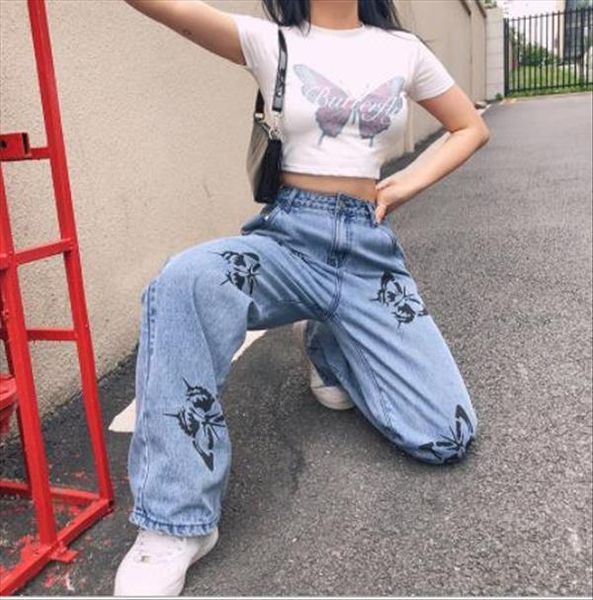 retro loose jeans printing women capris wide leg straight fashion high waist print street style comfortable, Black;white
retro loose jeans printing women capris wide leg straight fashion high waist print street style comfortable, Black;white