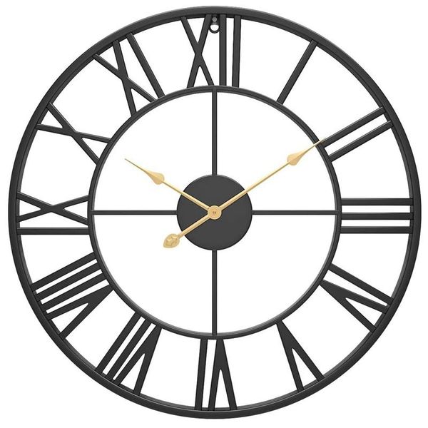 wall clocks clock,retro analog black metal clock ancient roman numeral style silent quartz movement for home decor
wall clocks clock,retro analog black metal clock ancient roman numeral style silent quartz movement for home decor