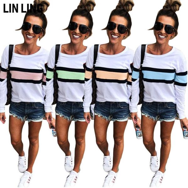 women's t-shirt linling daily patchwork striped white contrast round neck loose fitting pullover long sleeve sweater
women's t-shirt linling daily patchwork striped white contrast round neck loose fitting pullover long sleeve sweater
