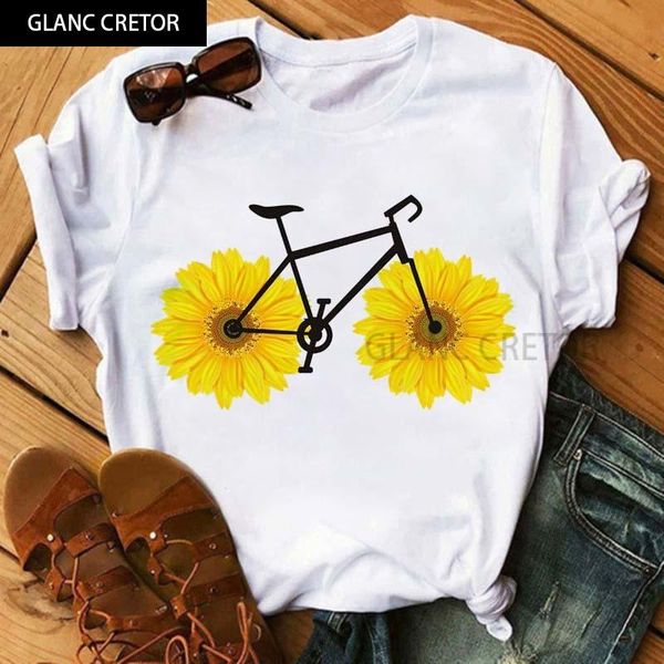 women summer harajuku short sleeve white t shirts casual woman tees shirt funny bicycle with sunflower tshirt women's t-shirt
women summer harajuku short sleeve white t shirts casual woman tees shirt funny bicycle with sunflower tshirt women's t-shirt