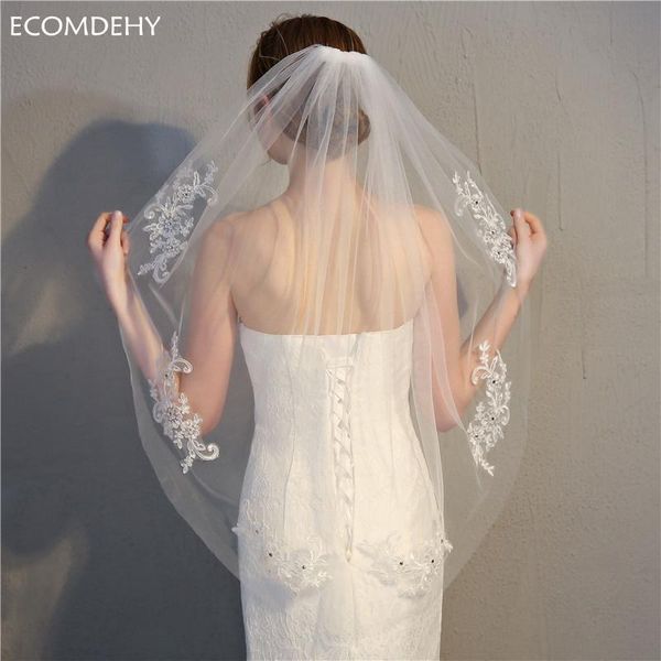 bridal veils in stock appliques beading wedding ivory white one layer lace bride veil accessories voile mariage velos de novia, Black
bridal veils in stock appliques beading wedding ivory white one layer lace bride veil accessories voile mariage velos de novia, Black