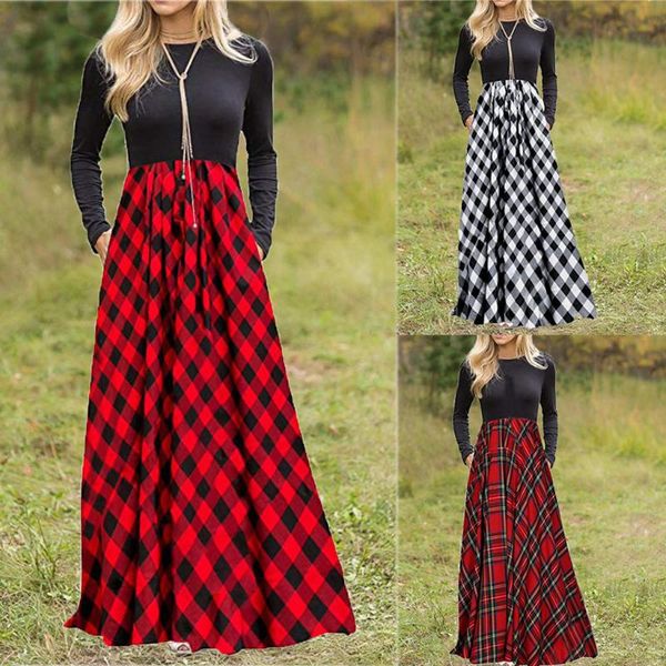 women's plaid long sleeve empire waist maxi elegant summer dress women with pockets girl 2021 casual dresses, Black;gray
women's plaid long sleeve empire waist maxi elegant summer dress women with pockets girl 2021 casual dresses, Black;gray