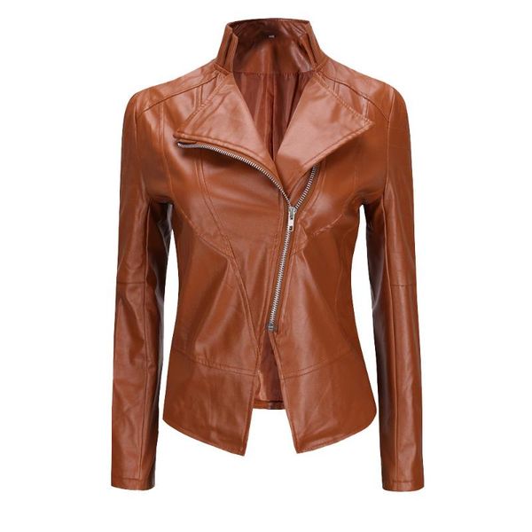 women's jackets spring autumn women jacket slim fit cool lady pu faux leather street female long sleeve zipper femme outwear plus size, Black;brown
women's jackets spring autumn women jacket slim fit cool lady pu faux leather street female long sleeve zipper femme outwear plus size, Black;brown