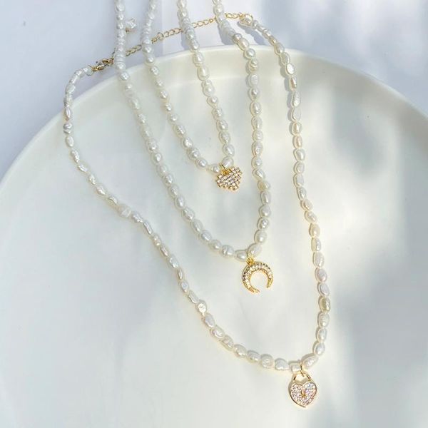 chains real freshwater pearl necklace choker moon star pendant for women cz gold color couple jewelry, Silver
chains real freshwater pearl necklace choker moon star pendant for women cz gold color couple jewelry, Silver