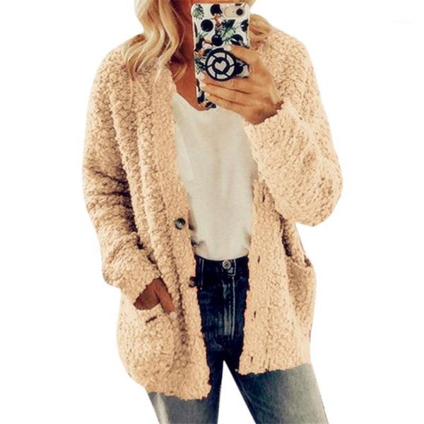 women's wool & blends winter coat women vintage solid casual long sleeve pocket loose streetwear outwear clothes cotton blended, Black
women's wool & blends winter coat women vintage solid casual long sleeve pocket loose streetwear outwear clothes cotton blended, Black