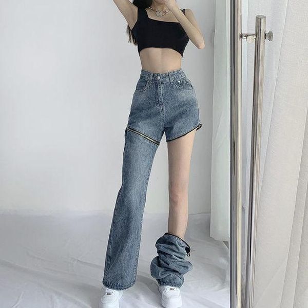 women's jeans women cotton full length low straight button fashion loose softener casual thin girls detachable shorts, Blue
women's jeans women cotton full length low straight button fashion loose softener casual thin girls detachable shorts, Blue