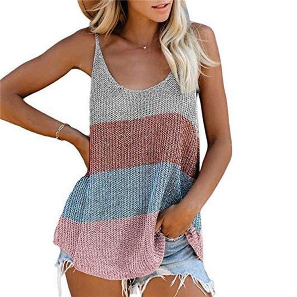 women summer loose casual camis streetwear female knitted tees pullover clothes women's tanks &, White
women summer loose casual camis streetwear female knitted tees pullover clothes women's tanks &, White