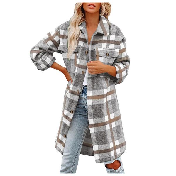 women's wool & blends 2021 winter women jacket oversized turn down collar plaid long coat female thick warm woolen overcoat streetwear, Black
women's wool & blends 2021 winter women jacket oversized turn down collar plaid long coat female thick warm woolen overcoat streetwear, Black