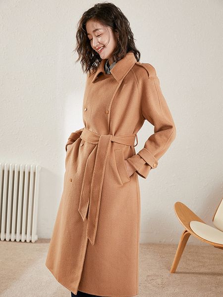 women's wool & blends autumn winter women elegant oversized en coat brief casual loose double faced green/camel long jacket with belted, Black
women's wool & blends autumn winter women elegant oversized en coat brief casual loose double faced green/camel long jacket with belted, Black