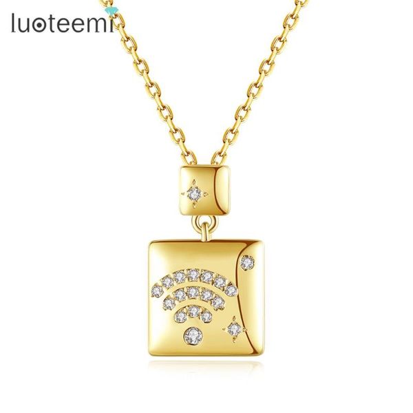 Double Square Gold-Color Long Link Chain Pendant Necklace Colar Feminino Creative WIFI Pattern Cubic Zircon Jewelry Necklaces, Silver
Double Square Gold-Color Long Link Chain Pendant Necklace Colar Feminino Creative WIFI Pattern Cubic Zircon Jewelry Necklaces, Silver