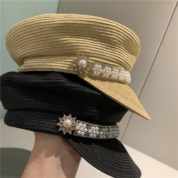 202104-shi design style pearl ribbon rhinestone flower button paper street lady service hat women leisure visors cap stingy brim hats, Blue;gray
202104-shi design style pearl ribbon rhinestone flower button paper street lady service hat women leisure visors cap stingy brim hats, Blue;gray