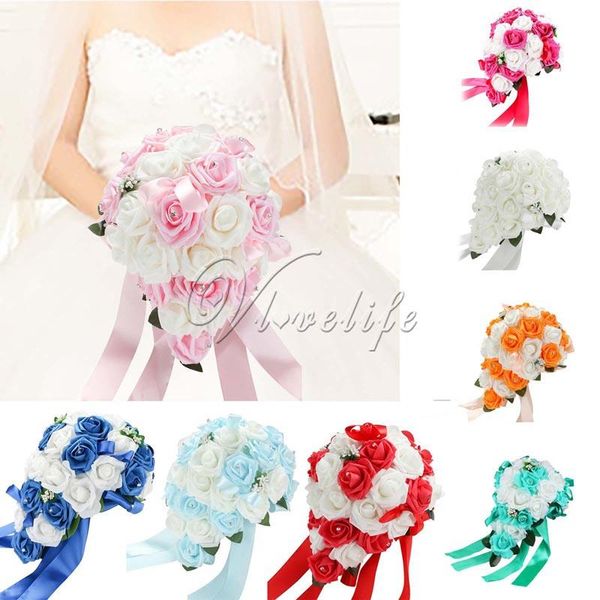 decorative flowers & wreaths romantic bridal bouquet wedding artificial with rose crystal for decor party supplies
decorative flowers & wreaths romantic bridal bouquet wedding artificial with rose crystal for decor party supplies