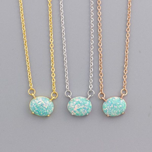 pendant necklaces delicate opal necklace women gift birthstone jewelry stainless steel gold chain round collares mujer, Silver
pendant necklaces delicate opal necklace women gift birthstone jewelry stainless steel gold chain round collares mujer, Silver