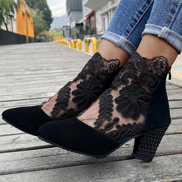 women sandals 2021 fashion summer shoes high heels hollow mesh size 35 - 43 mujer sandalias dress, Black
women sandals 2021 fashion summer shoes high heels hollow mesh size 35 - 43 mujer sandalias dress, Black
