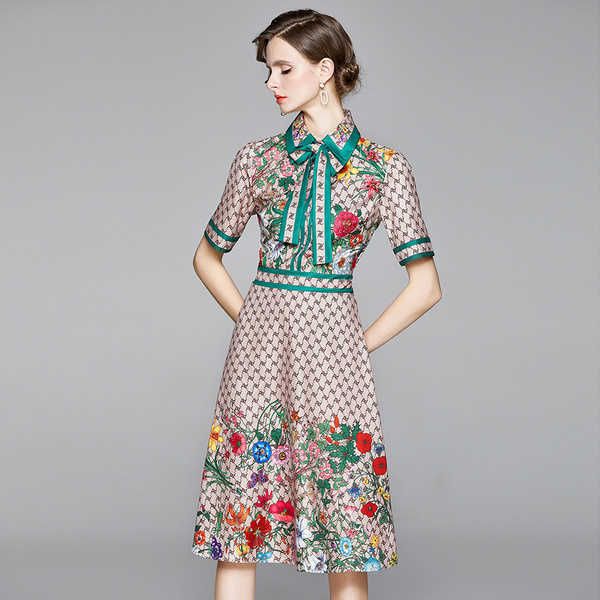 designer runway summer fashion dres short sleeve floral print ladies dresses 210531, Black;gray
designer runway summer fashion dres short sleeve floral print ladies dresses 210531, Black;gray