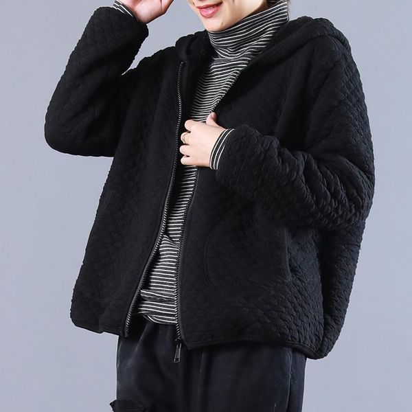 large size women's clothing autumn and winter versatile casual cotton jacket retro literature long sleeve hooded short down & parkas, Black
large size women's clothing autumn and winter versatile casual cotton jacket retro literature long sleeve hooded short down & parkas, Black