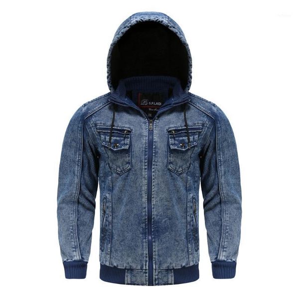 men's jackets winter denim 2021 blue fleece hooded jeans jacket brand casual cotton coat for male, Black;brown
men's jackets winter denim 2021 blue fleece hooded jeans jacket brand casual cotton coat for male, Black;brown