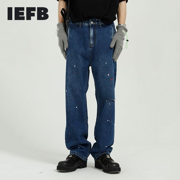 iefb men's casual jeans paint pocket design straight korean trend hole denim pants for male straight fashion 9y7161 210524, Blue
iefb men's casual jeans paint pocket design straight korean trend hole denim pants for male straight fashion 9y7161 210524, Blue