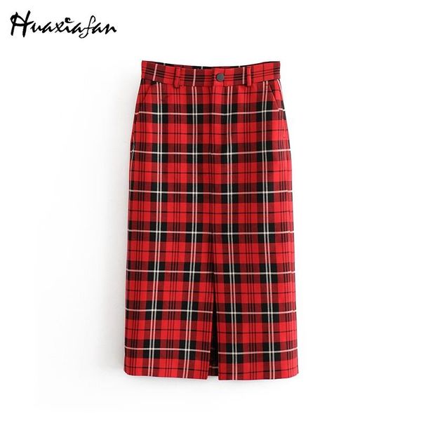 skirts huaxiafan women skirt red plaid split long straight high waist vintage stylish faldas mujer moda office ladies wear, Black
skirts huaxiafan women skirt red plaid split long straight high waist vintage stylish faldas mujer moda office ladies wear, Black