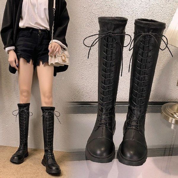 boots women's for fall/winter style plus velvet all-match high-knight thick heel flat elastic, Black
boots women's for fall/winter style plus velvet all-match high-knight thick heel flat elastic, Black